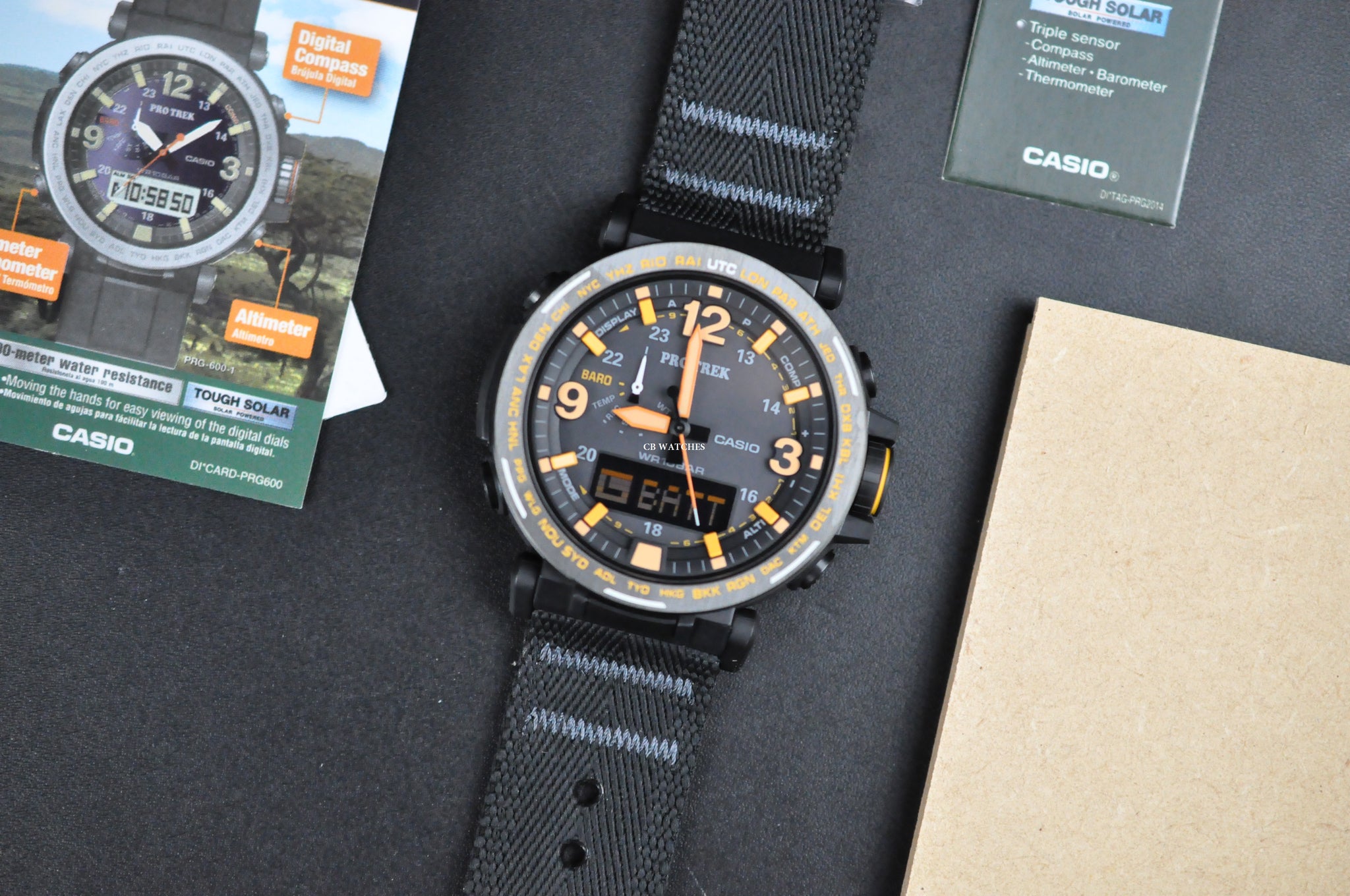 CASIO PROTREK PRG 600YB 1 CAVE Safari Series Solar Men s Watch World T CB WATCHES